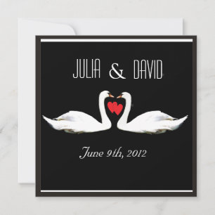 Romantische Swans Hochzeitseinladung Einladung