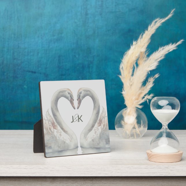 Romantische Swans Monogram Fotoplatte (InSitu)