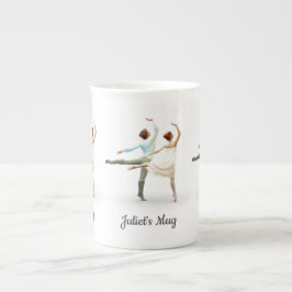 Romantische Tänzer mit Ihrem eigenen Namen oder Te Prozellantasse