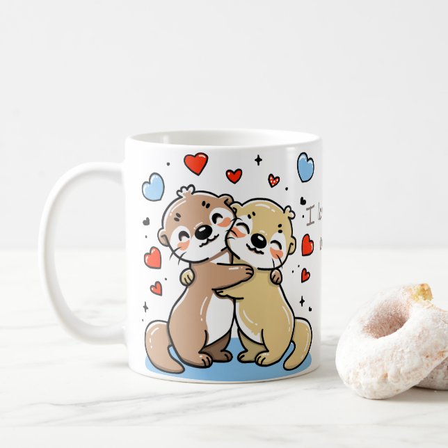 Romantische Tasse von Umarmungsschaltern (Mit Donut)