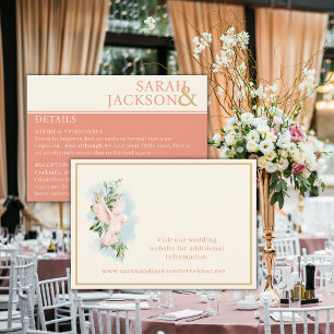 Romantische Tauben Hochzeitskorallendetails Begleitkarte