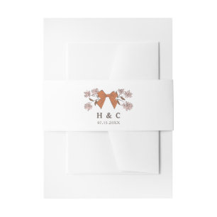 Romantische Terracotta Bow Floral Wedding Einladungsbanderole