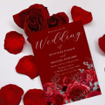 Romantische tiefe Rote Rosen Elegante Hochzeit Einladung<br><div class="desc">Romantische Deep Rote Rosen Elegante Hochzeitseinladung Romantische Hochzeitskollektion Siehe Matching Kollektion in Niche und Nest Store Vielen Dank</div>