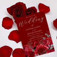 Romantische tiefe Rote Rosen Elegante Hochzeit