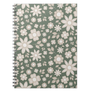 Romantische tiefe Salbei-Wasserfarben-Blumen-Botan Notizblock
