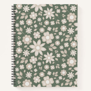 Romantische tiefe Salbei-Wasserfarben-Blumen-Botan Notizbuch