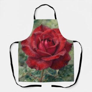 Romantische tiefrote Rosenblüte Schürze
