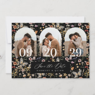 Romantische Torbogen-Wildblumen-Save-the-Date-Foto Save The Date