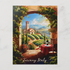 Romantische Toskana Malerei Italien Reisen Kunst Postkarte