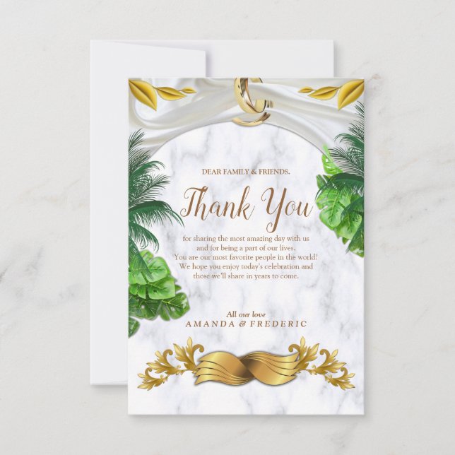 Romantische Tropenkarte RSVP Karte (Vorderseite)