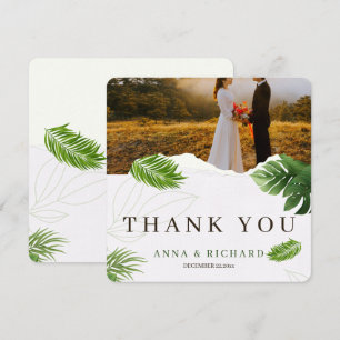 Romantische tropische Hochzeit Danke Karte