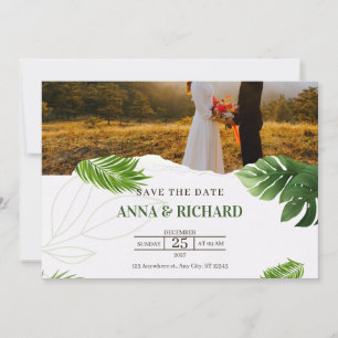 Romantische tropische Hochzeit Save The Date