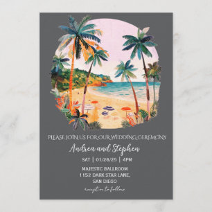 Romantische tropische Insel-Hochzeit Einladung
