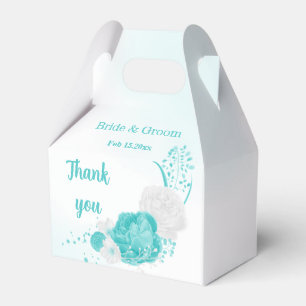 romantische türkisfarbene Blume Hochzeit Geschenkschachtel