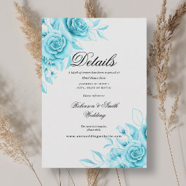 Romantische türkisfarbene Hochzeiten Details Begleitkarte