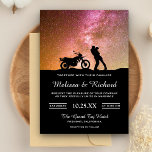 Romantische Twilight Galaxy Couple Wedding Einladu Einladung<br><div class="desc">Das elegante Hochzeitsangebot mit romantischer Silhouette und einem schönen Sternenhimmel lädt zum Verweilen ein. Fügen Sie einfach Ihre Veranstaltungsdetails zu dieser einfach zu bedienenden Vorlage hinzu,  um sie zu einer einmaligen Einladung zu machen.</div>