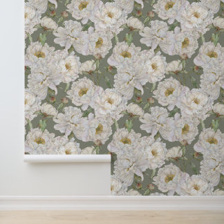 Romantische und elegante Wasserfarben Blumengestel Tapete