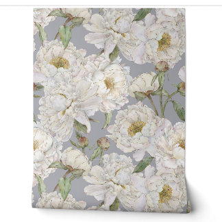 Romantische und elegante Wasserfarben Blumengestel Tapete