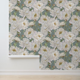 Romantische und elegante Wasserfarben Blumengestel Tapete