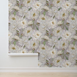 Romantische und elegante Wasserfarben Blumengestel Tapete