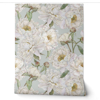 Romantische und elegante Wasserfarben Blumengestel Tapete