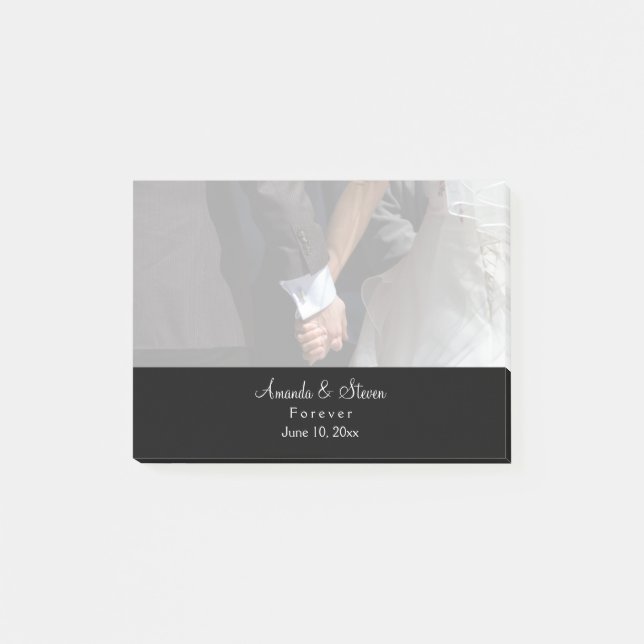 Romantische und elegante Wedding Couple Holding Ha Post-it Klebezettel (Vorderseite)