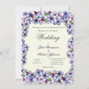 Romantische und poetische Pasta Lilac Wasserfarbe Einladung