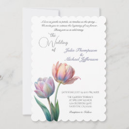Romantische und poetische Pasta Tulips Wasserfarbe Einladung