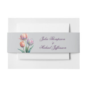 Romantische und poetische Pasta Tulips Wasserfarbe Einladungsbanderole
