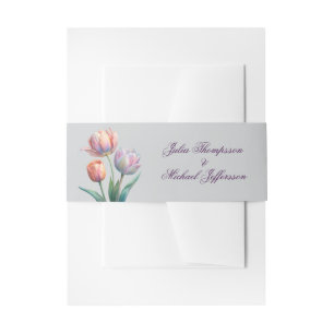 Romantische und poetische Pasta Tulips Wasserfarbe Einladungsbanderole