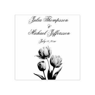 Romantische und poetische Pasta Tulips Wasserfarbe Gummistempel