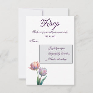 Romantische und poetische Pasta Tulips Wasserfarbe RSVP Karte