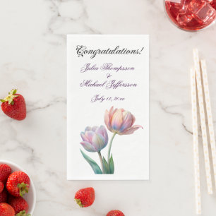 Romantische und poetische Pasta Tulips Wasserfarbe Serviette