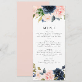 Romantische und süße Navy Blush Floral Dinner Einladung