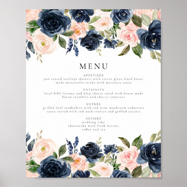 Romantische und süße Speisekarte zum Abendessen mi Poster (Vorne)