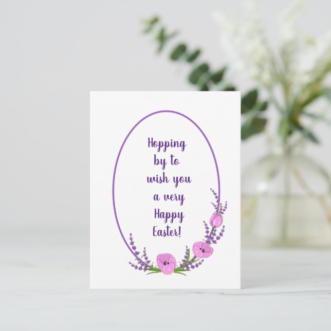 Romantische Urlaubskränke Tulip Blume Ostern Postkarte (Stehend Vorderseite)