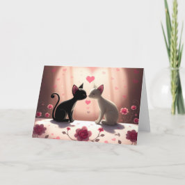 Romantische Valentine Cat Card Dankeskarte