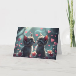 Romantische Valentine Cat Card Dankeskarte