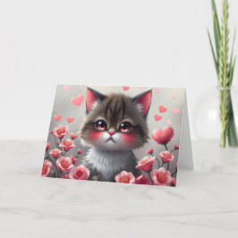 Romantische Valentine Cat Card Dankeskarte