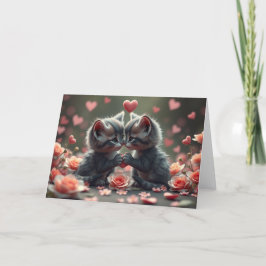 Romantische Valentine Cat Card Dankeskarte