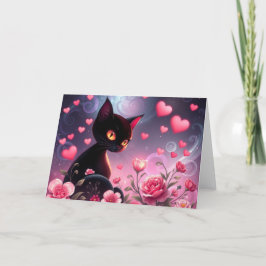 Romantische Valentine Cat Card Dankeskarte