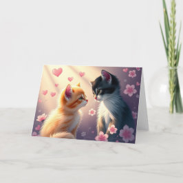 Romantische Valentine Cat Card Dankeskarte