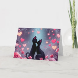Romantische Valentine Cat Card Dankeskarte