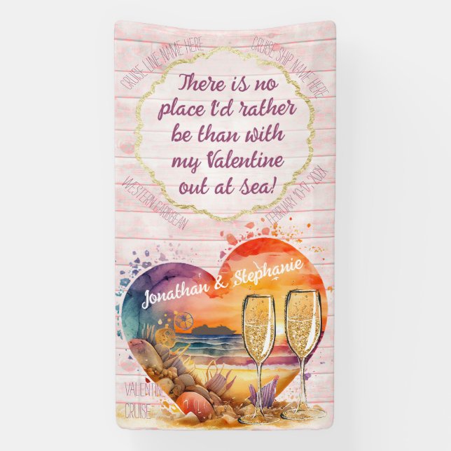 Romantische Valentine Cruise Door Marker Banner (Vertikal)