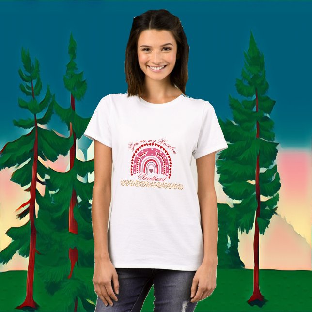 Romantische Valentine, du bist mein Regenbogenlieb T-Shirt (Romantic Valentines You Are My Rainbow Sweetheart T-Shirt)