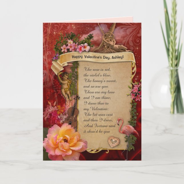 Romantische Valentine's (anpassbar) Feiertagskarte (Vorderseite)