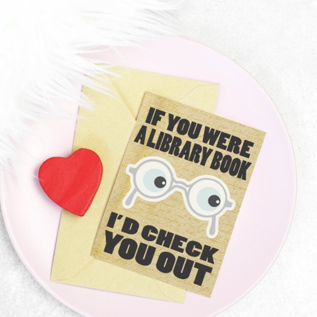 Romantische Valentinins Buch Lovers Grußkarte (Your love life will be totally “booked” up with this adorable card for book worms.)