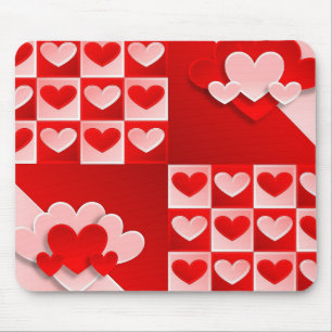 Romantische Valentinische Liebe Herz Rotes Herz Mousepad
