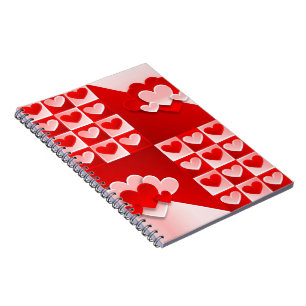 Romantische Valentinische Liebe Herz Rotes Herz Notizblock