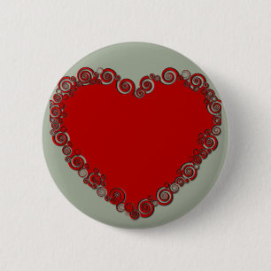 Romantische Valentinische Liebe Rotes Herz Button